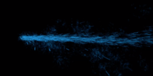 Abstract Blue Embers black blue electron flare left 3d motion graphics