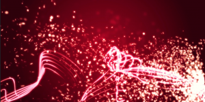 Abstract Music flare red wave white 3d motion graphics particles