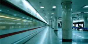 Asian Subway Asia pillar platform seat train
