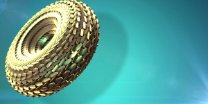 Abstract Wheel Puzzle mechanics robot tire wheel 3D graphics motion