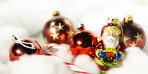 Christmas Ornaments cane ornament red santa snow