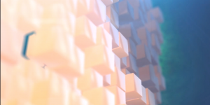 Cubes End blue cube movement pink sound 3d motion graphics