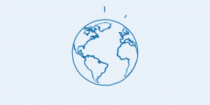 Globe Linear Begin earth movement planet rotation world cartoon outline graphics