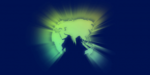 Glow Globe blue continent glow green planet