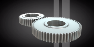 Horizontal Gears circle gear metal movement spin 3D graphics