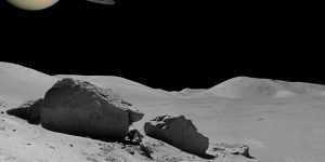 Saturn Moon gray light moon ring rock