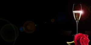 Wine N Rose champagne flower glass red