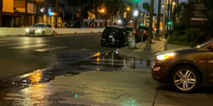 intersection cars night time portrait