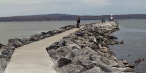 Rocky Beach cloudy ocean Sky tourist