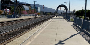 train rail tracks daytime station