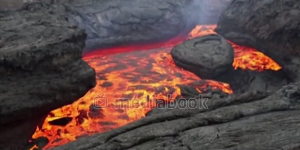 Lava daytime flow magma river rock 3d graphics motion